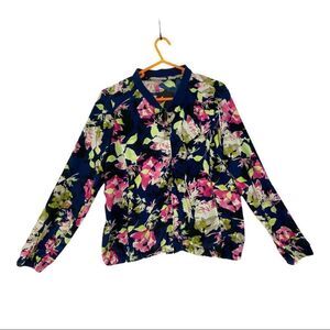 Vintage Liz Claiborne Women's Small Floral Windbreaker